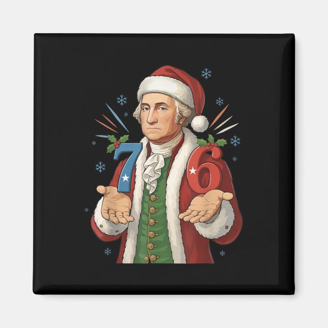 Funny 7-6 6-7 George Washington Santa 67 Meme Chri Magnet (Vorne)
