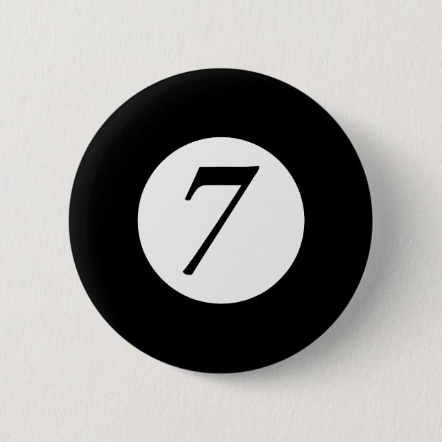 Funny 7 Ball Magic Seven Ball Billard Pool Rot Button (Vorderseite)