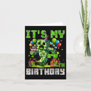 Funny 7 Jahre alt 7. Geburtstag Pixel Art Gamer Bo Karte