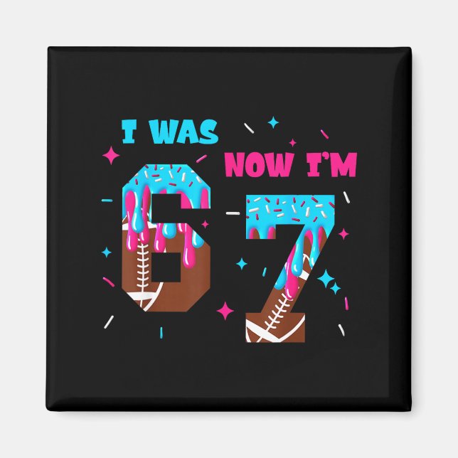 Funny 7 Year Old Birthday Football Ice Cream Drip  Magnet (Vorne)