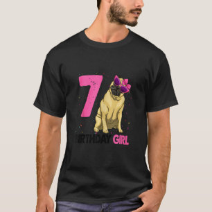 Funny 7th Birthday Girl Mops Birthday Party T-Shirt