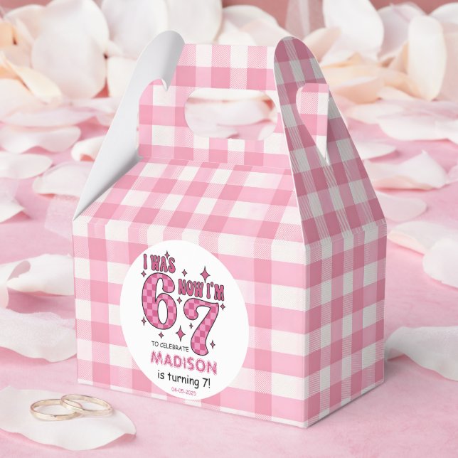 Funny 7th Birthday | “I Was 6, Now 7” Party Geschenkschachtel (Hochzeit)