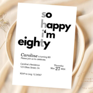 Funny 80. Geburtstag Funny Humuor Unglaublich witz Einladung