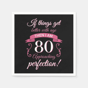 Funny 80. Geburtstag 'Perfection' Serviette