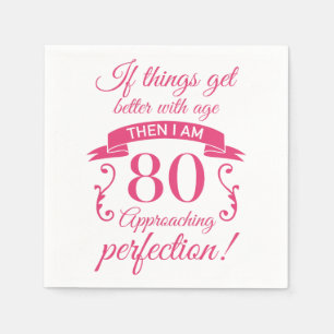 Funny 80. Geburtstag 'Perfection' Serviette