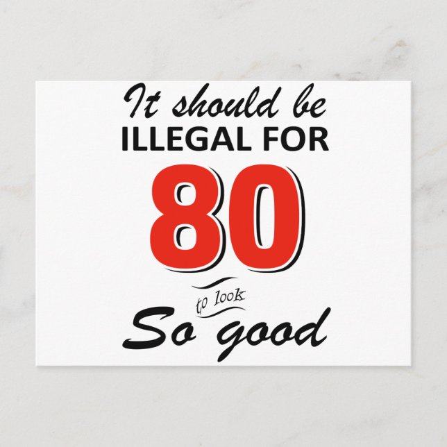 Funny 80. jähriges Geburtstagsdesign Postkarte (Vorderseite)