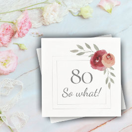 Funny 80 So Was Wasserfarbe 80. Geburtstagsparty Serviette