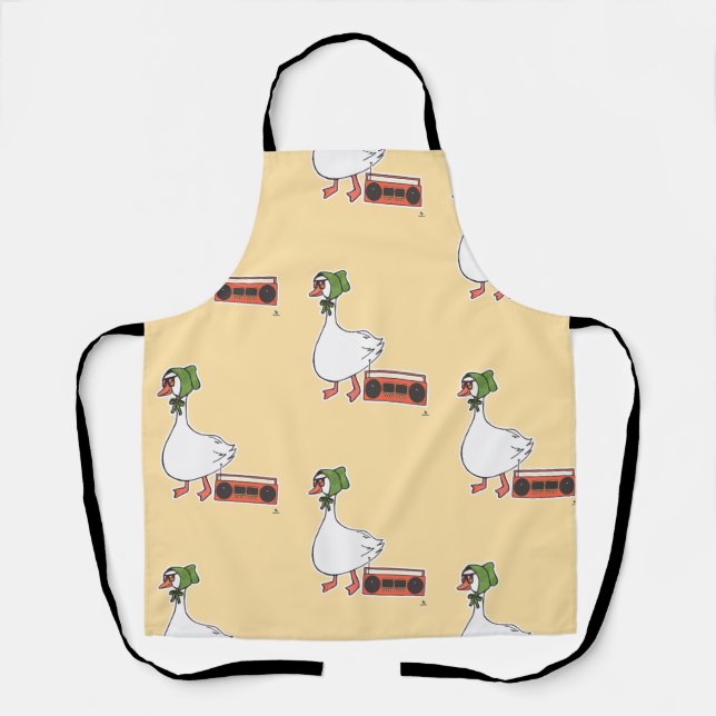 Funny 80er Bonnet Funny Kitchen Goose Pattern Schürze (Vorderseite)