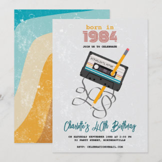 Funny 80er Music Retro Cassette Tape 40. Geburtsta Einladung