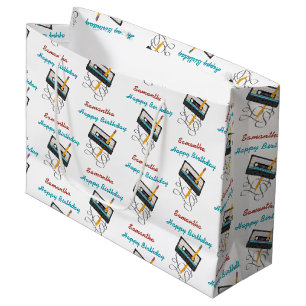Funny 80er Music Retro Cassette Tape Geburtsname Große Geschenktüte
