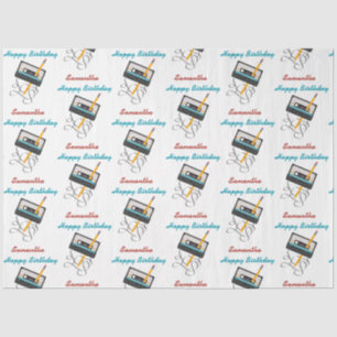 Funny 80er Music Retro Cassette Tape Geburtsname Seidenpapier