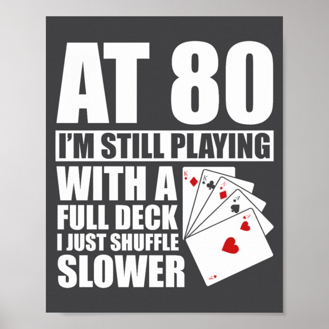 Funny 80th Birthday Ker Player 80 Year Old Retro  Poster (Vorne)
