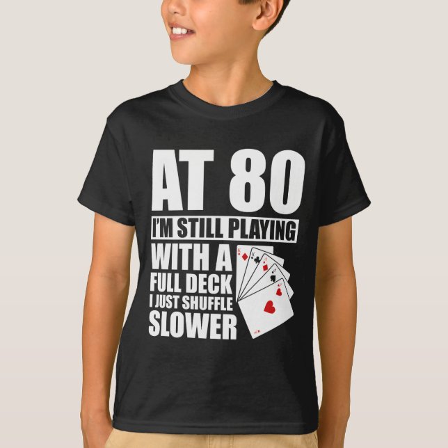 Funny 80th Birthday Ker Player 80 Year Old Retro  T-Shirt (Vorderseite)