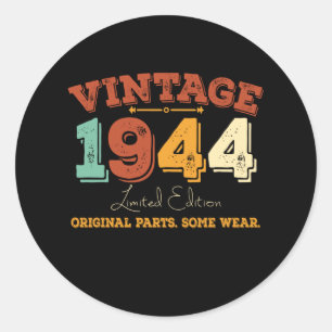Funny 81 Year Old 1944 Vintages 81. Geburtstagsges Runder Aufkleber