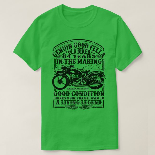 Funny 84 Years Old Biker Retro Style Classic Motor T-Shirt (Design vorne)