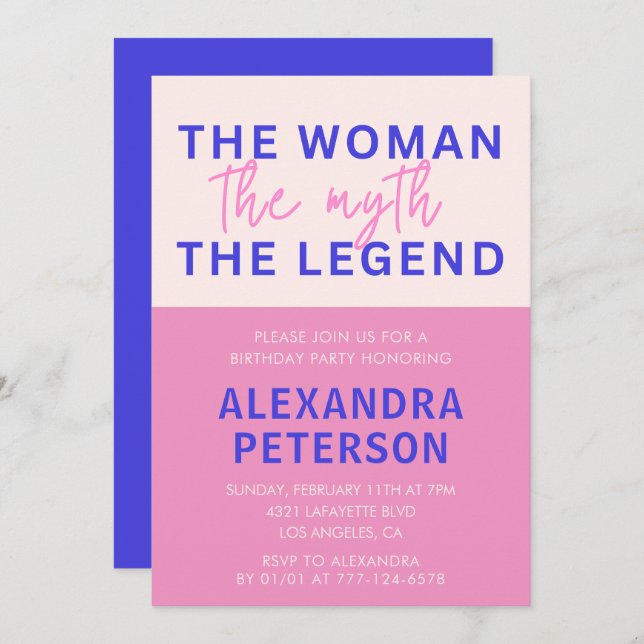 Funny 85. Geburtstag Einladungen Frauen Myth Legen (Vorne/Hinten)