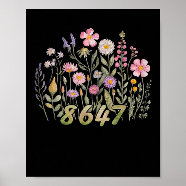 Funny 8647 Blume Bloral Boho für Männer und Frauen Poster (Vorne)