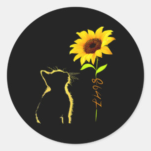 Funny 8647 Subtle 86 47 Cat Sonnenblume Trump Katz Runder Aufkleber