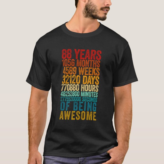 Funny 88th Birthday Shirt Altes Meter Funny 88 Jah (Vorderseite)