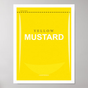 Funny 8.5"x11" Gelbes Mustard Packet Poster