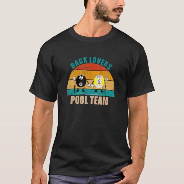 Funny 8 9 Ball Billiards Team Rack Lovers Pool T-Shirt (Vorderseite)