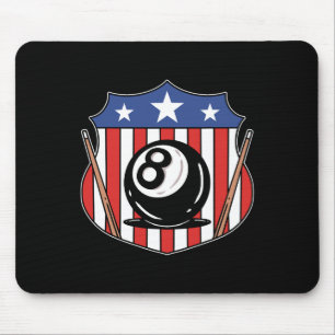 Funny 8 Ball Billiard Pool Player Aight Ball Billi Mousepad