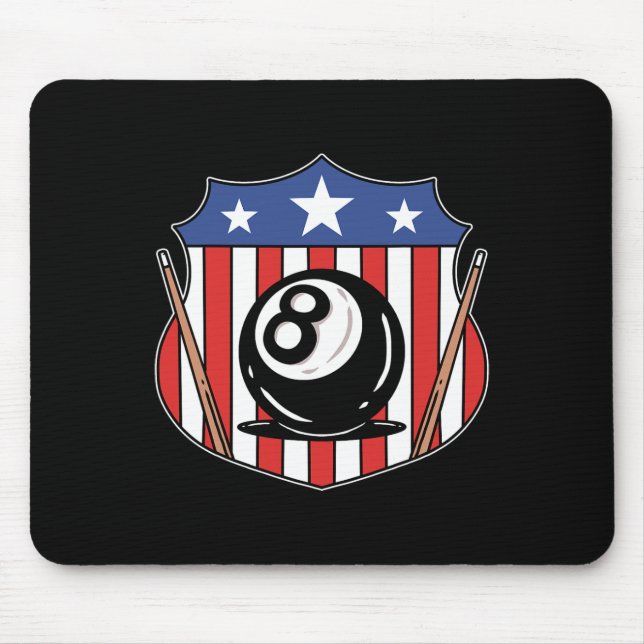 Funny 8 Ball Billiard Pool Player Aight Ball Billi Mousepad (Vorne)