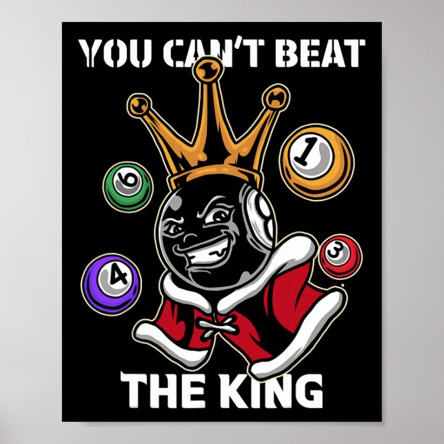 Funny 8 Ball Billiard Pool Player Aight Ball Billi Poster (Vorne)