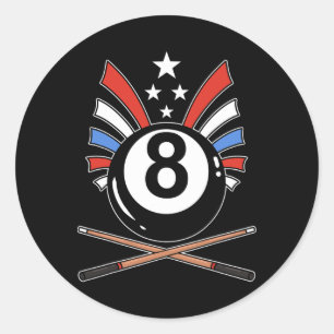Funny 8 Ball Billiard Pool Player Aight Ball Billi Runder Aufkleber