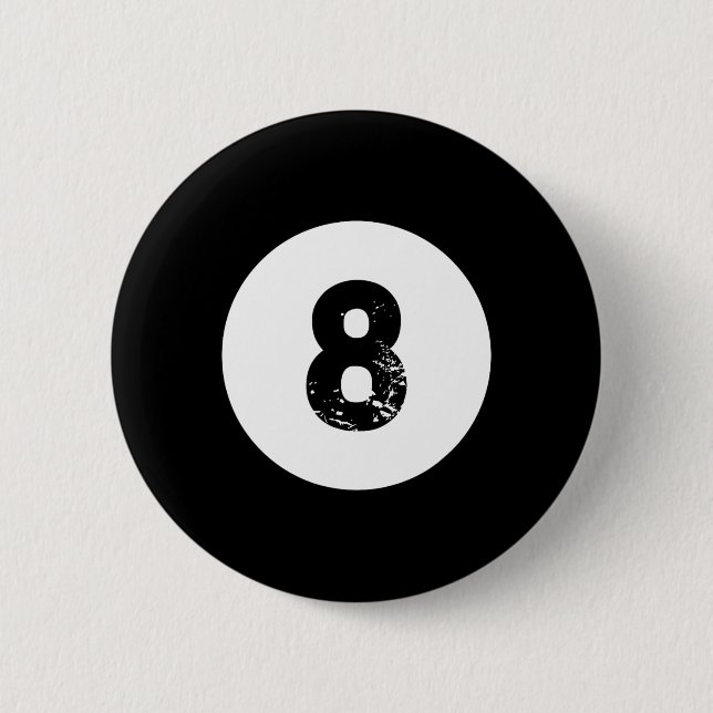 Funny 8 Ball Magic Billiards Pool Lazy Halloween C Button (Vorderseite)