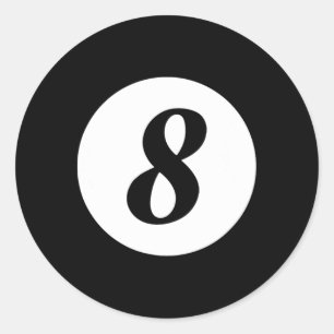 Funny 8 Ball Magic Billiards Pool Lazy Halloween C Runder Aufkleber