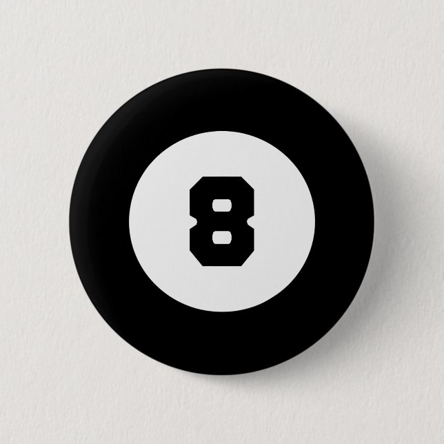 Funny 8 Ball Magic Eight Ball Billiard Pool Schwar Button (Vorderseite)