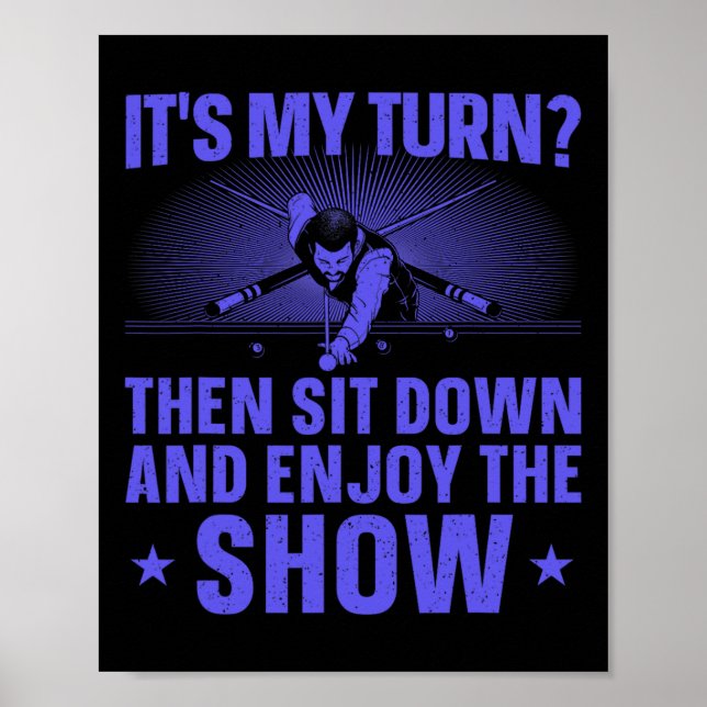 Funny 8 Ball Pool Design Männer Frauen Pool Spiele Poster (Vorne)