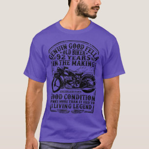 Funny 92 Years Old Biker Retro Style Classic Motor T-Shirt
