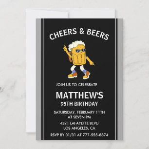 Funny 95. Geburtstag Einladungen Cheers and Bers