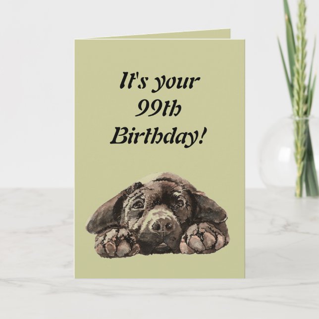 Funny 99. Geburtstag Customize Labrador Retriever Karte (Vorderseite)