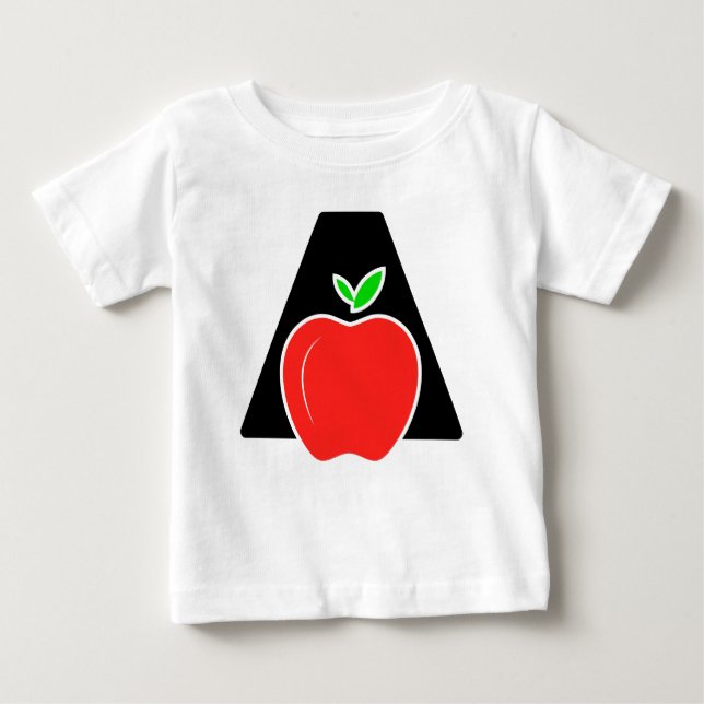 Funny A für Apfel Baby T-shirt (Vorderseite)