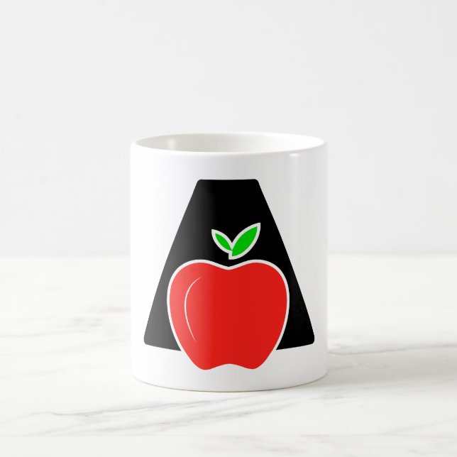 Funny A für Apfel Kaffeetasse (Mittel)