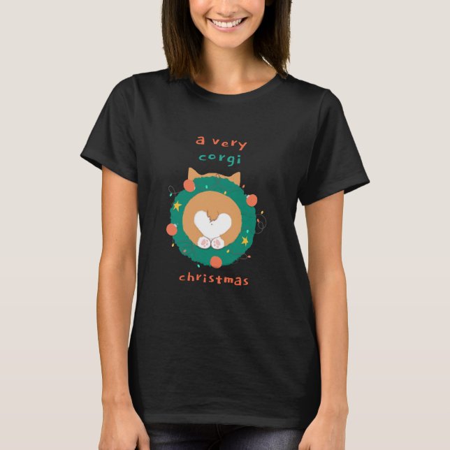 Funny A Very Corgi Christmas T-Shirt (Vorderseite)