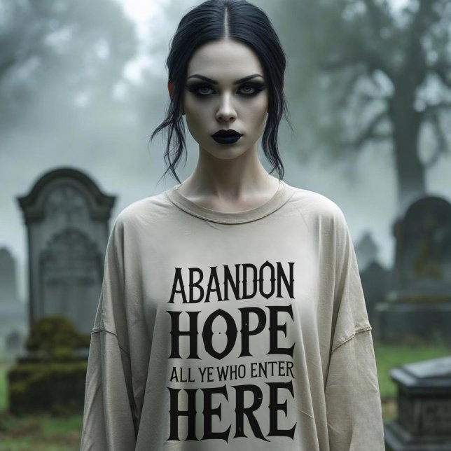 Funny Abandon hoffen, dass Sie alle, die hier Zita Tri-Blend Shirt (Choose the largest size for a slouchy vibe for the times you've lost all hope (ai model))