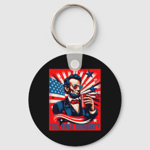 Funny Abe Lincoln 4. Juli Patriotic American U Schlüsselanhänger