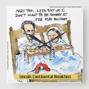 Funny Abe Lincoln W/Mary Todd Wall Clock Quadratische Wanduhr