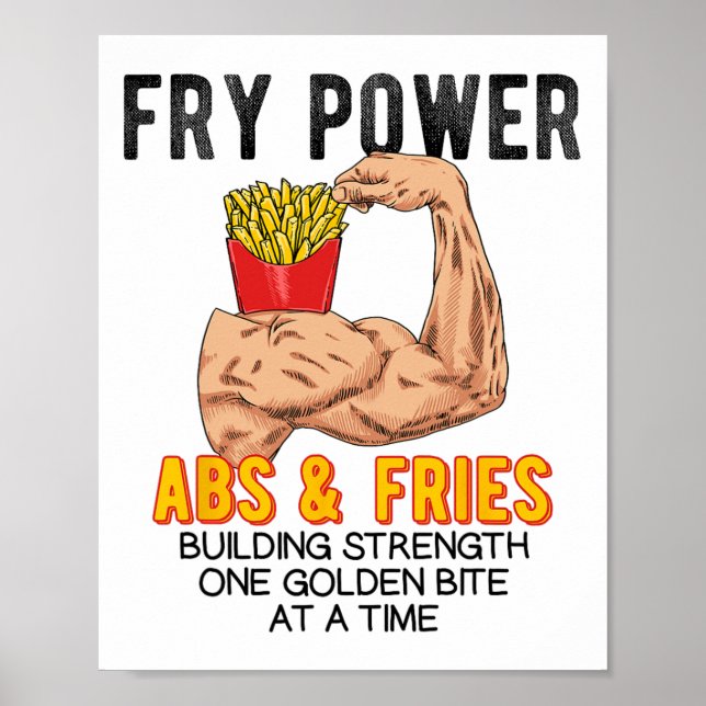 Funny Abs Exercise French Fries Muscle Building Bo Poster (Vorne)