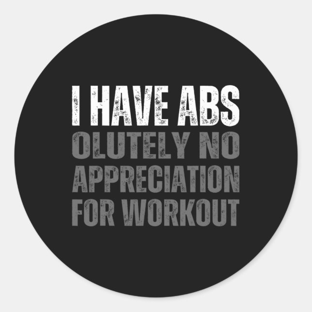 Funny Abs Spaß Runder Aufkleber (Vorderseite)