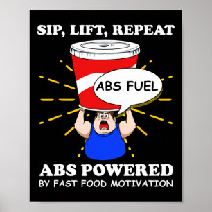 Funny Abs trainiert Fast Food Gym Workout Bodybuil Poster