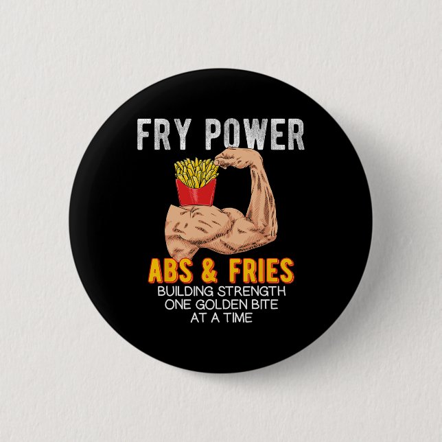 Funny Abs üben Französisch Fries Muscle Gebäude Bo Button (Vorderseite)