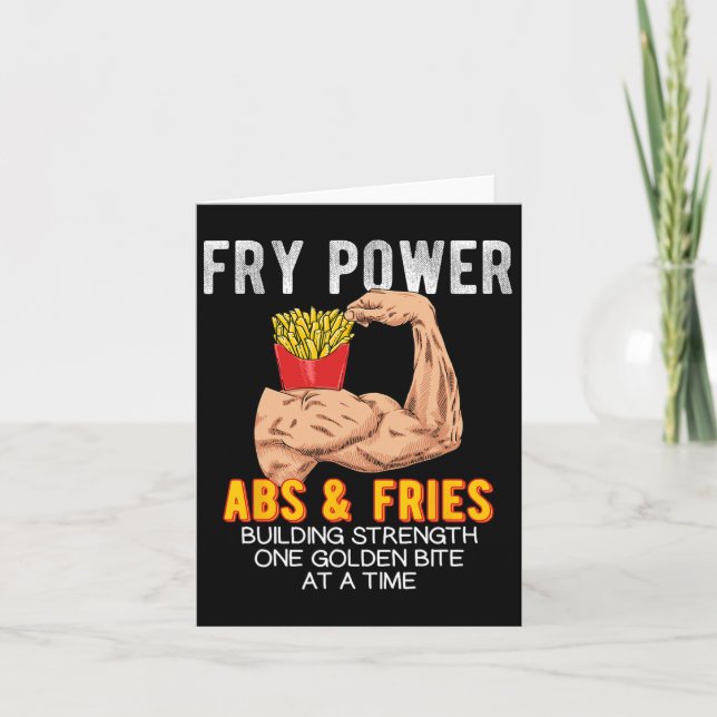 Funny Abs üben Französisch Fries Muscle Gebäude Bo Karte (Vorderseite)