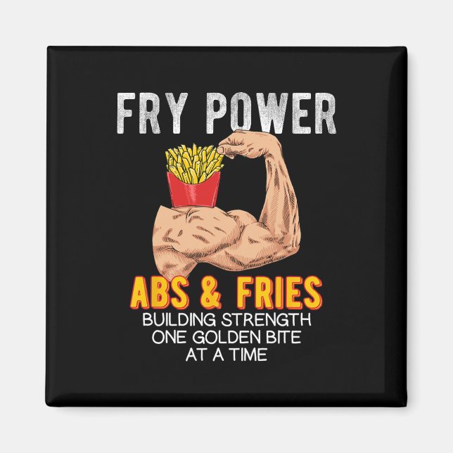 Funny Abs üben Französisch Fries Muscle Gebäude Bo Magnet (Vorne)