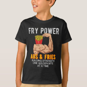 Funny Abs üben Französisch Fries Muscle Gebäude Bo T-Shirt