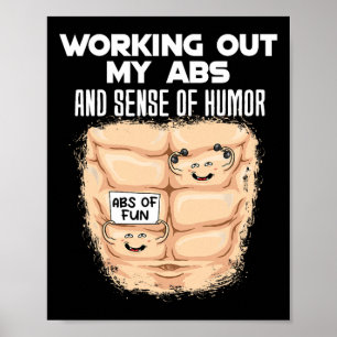 Funny Abs Übung Muskel Gebäude Bodybuilding 1 Poster